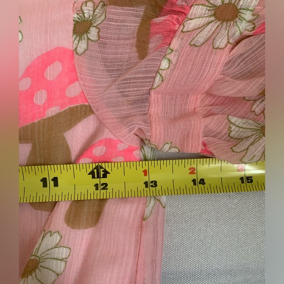 Vintage Early 60’s Holliday Toronto Neon Pink Mushroom Girls Pink Ruffle Dress - Picture 4 of 16